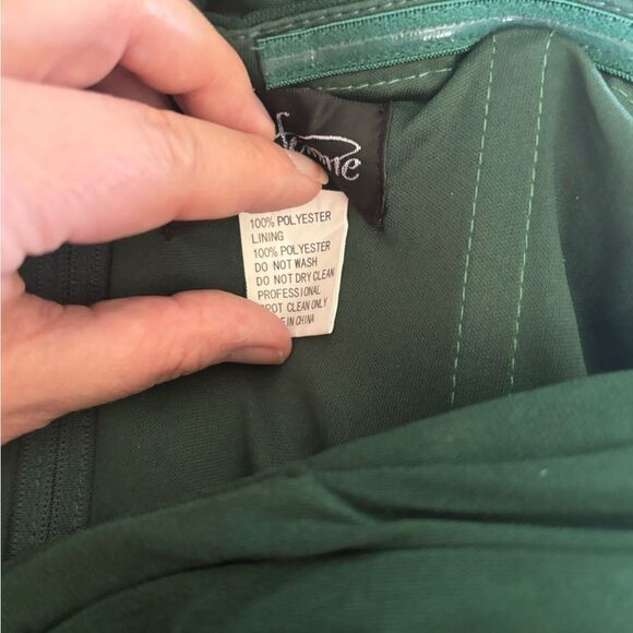 La Femme green off the shoulder rusched long gown size 8 - Picture 2 of 13